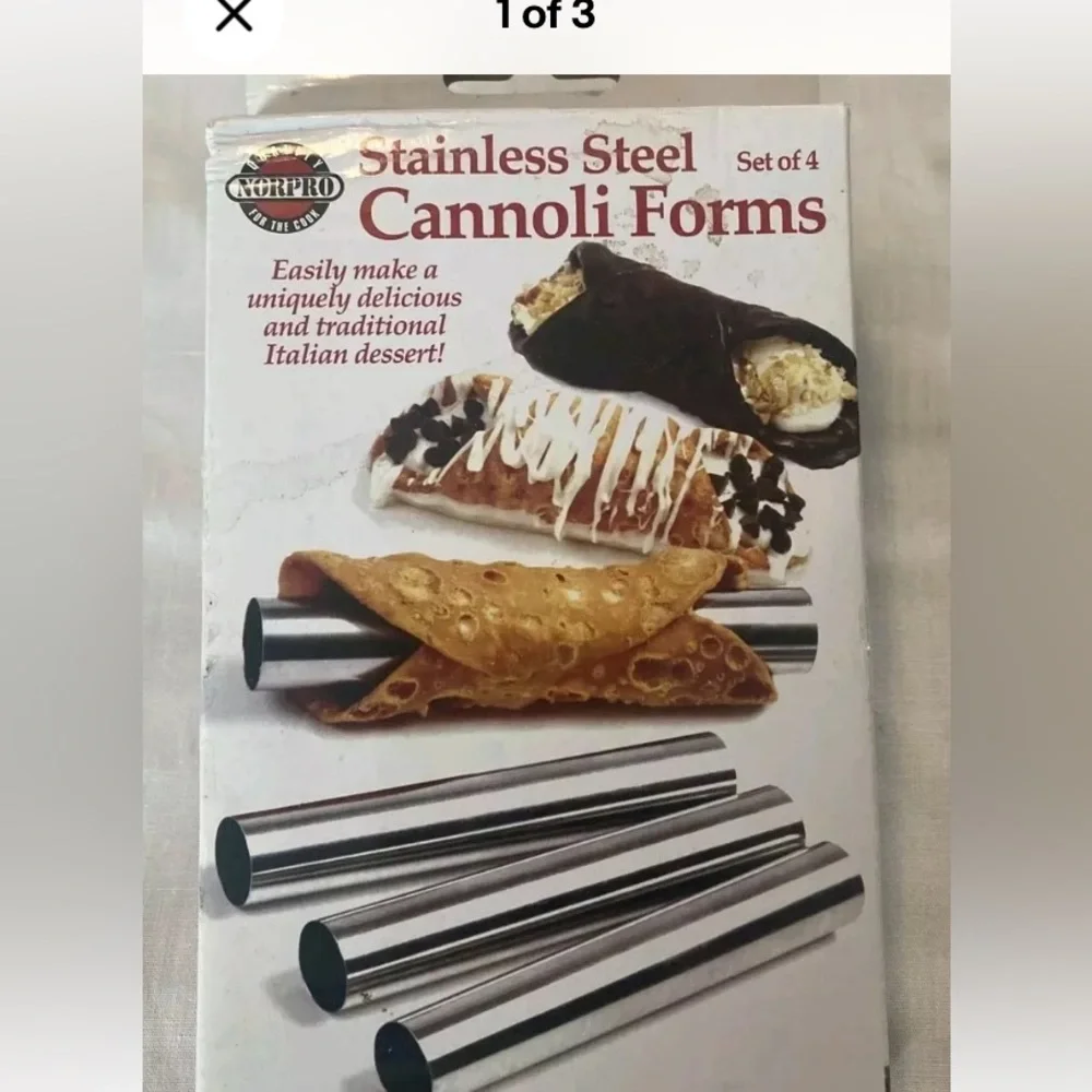 New in Box 12-Stainless Steel Cannoli Forms Recipe/Instructions Included All $20